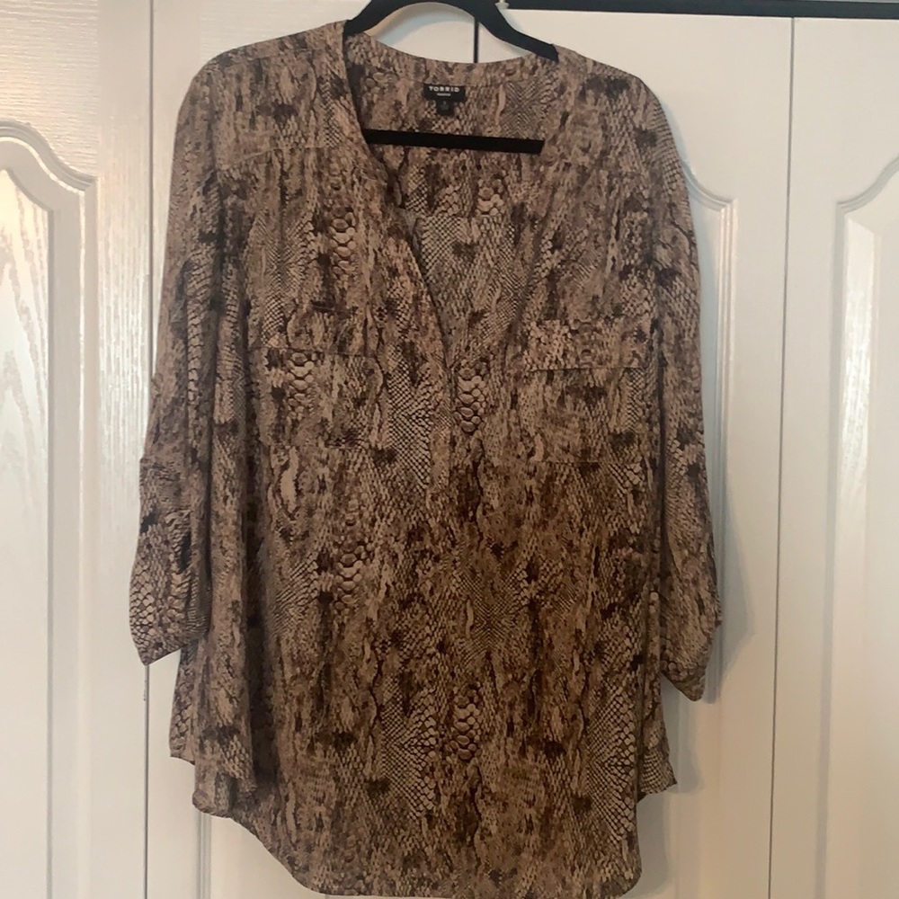 Torrid Harper snake print blouse